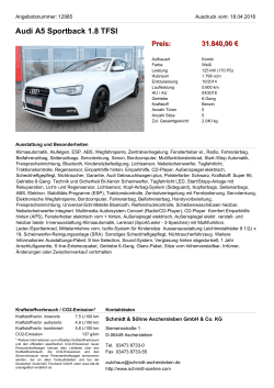 Audi A5 Sportback 1.8 TFSI - Autohaus Schmidt & Söhne