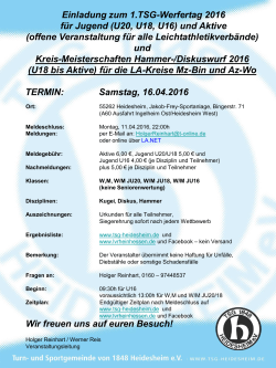MZ-BI Hammer/Diskus Meisterschaft M/F/U20/U18