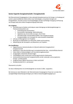 Senior ExpertIn Energiewirtschaft / Energietechnik
