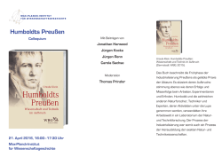 Humboldts Preu&szlig;en - Max Planck Institute for the History of Science