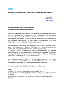 Grundlagenmodul zur Qualifizierung als forensische/r