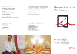 Weiterbildung 2016 - Berliner Schule für Zen Shiatsu