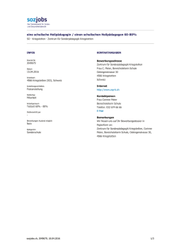 eine schulische Heilp&auml;dagogin / einen schulischen