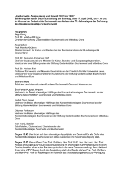 Eröffnung der neuen Dauerausstellung am Sonntag