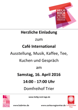 Herzliche Einladung zum Caf&eacute; International Ausstellung, Musik