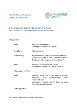 Einladung zur Kick-Off Veranstaltung
