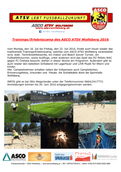 INFOS - ASCO ATSV Wolfsberg