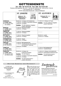 gottesdienste - St. Aloysius