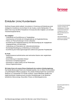 Eink&auml;ufer (m/w) Kundenteam