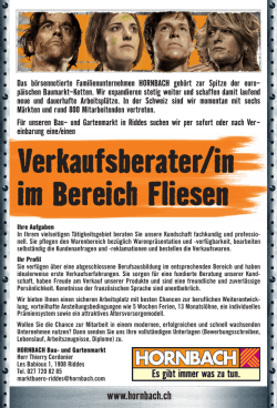Verkaufsberater/in im Bereich Fliesen