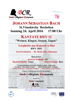 Plakat - Bach Collegium Rhenanum