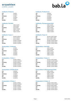 Almanca conjugation - erzaehlen