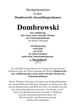 Weitere Information im Flyer zur Dombrowski