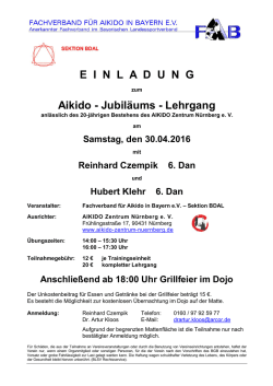 E  I  N  L  A  D  U  N  G Aikido - Jubil&auml;ums