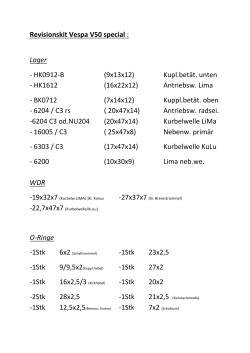 Revisionskit Vespa V50 special : Lager - HK0912