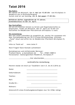 Taizé 2016 - Seelsorgeeinheit Waldkirch