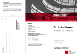 Dr. Julius Moses - Gegen Vergessen