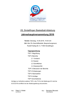 Jahreshauptversammlung 2016