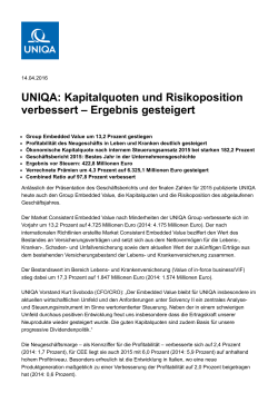 UNIQA Group Pressemitteilung Detail - Boerse