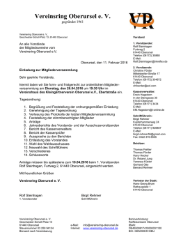 Einladung - Vereinsring Oberursel