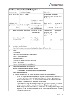 Grundmodul H&ouml;here Mathematik f&uuml;r Bauingenieure I