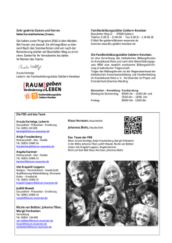 Programm 2016 - der Familienbildungsstätte Geldern