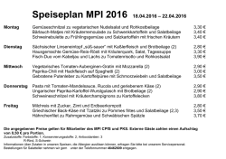aktueller Speiseplan