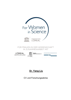Dr. Yang Liu - For women in science