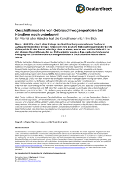 Geschäftsmodelle von Gebrauchtwagenportalen bei