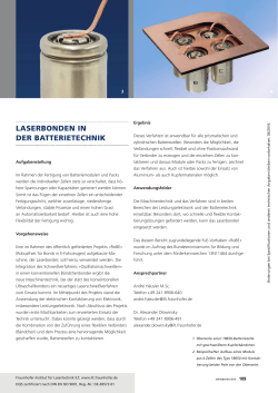 laserbonden in der batterietechnik - Fraunhofer