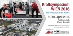 Kraftsymposium WIEN 2016 Wissenschaft trifft Praxis 9. / 10. April