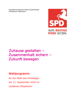Kreiswahlprogramm 2016 der SPD - SPD