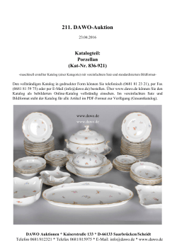 211. DAWO-Auktion Katalogteil: Porzellan