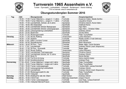 Übungsstundenplan Sommer 2016 - TV