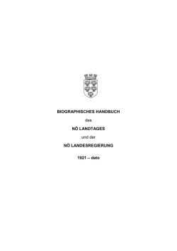 Biographien ab 1921 - beim Niederösterreichischen Landtag