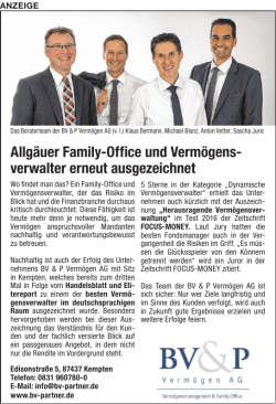 "Allgäuer Zeitung: Allgäuer Family-Office und Vermögensverwalter