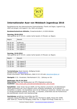 Internationaler Auer von Welsbach Jugendcup 2016