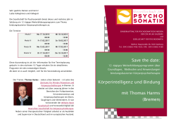 Save the date: Körperintelligenz und Bindung mit Thomas Harms (Bremen)