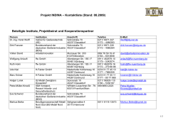 Projekt INDINA – Kontaktliste (Stand: 08.2009) Beteiligte