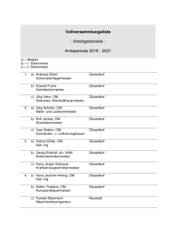 Vollversammlung 2016 bis 2021