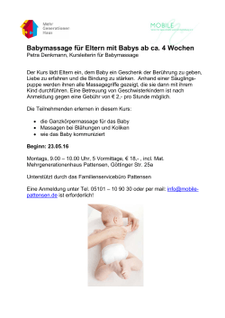 "Babymassage" ab 23.05.16