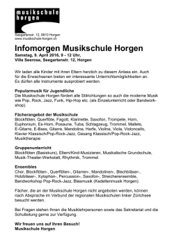 Infomorgen Musikschule Horgen
