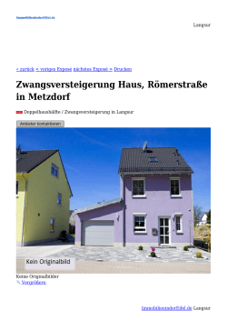 Zwangsversteigerung Haus, Römerstraße in Metzdorf