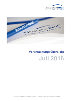 Juli 2016 - Management Circle AG