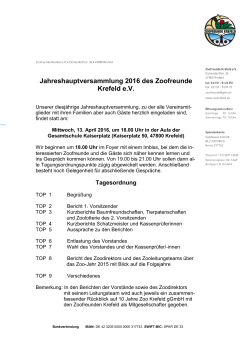 Jahreshauptversammlung 2016 des Zoofreunde