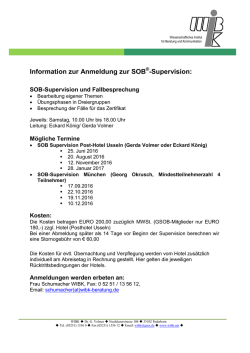 Information zur Anmeldung zur SOB -Supervision