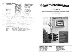 Pfarrmitteilung Eichstruth