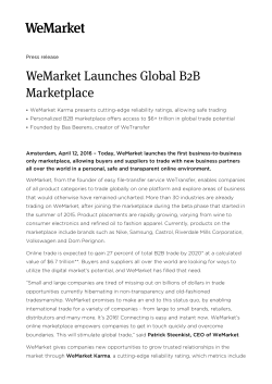 WeMarket Launches Global B2B Marketplace