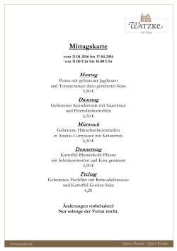 Mittagskarte
