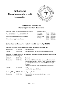 Kirchliche Nachrichten April 2016 - Pfarreiengemeinschaft Heusweiler